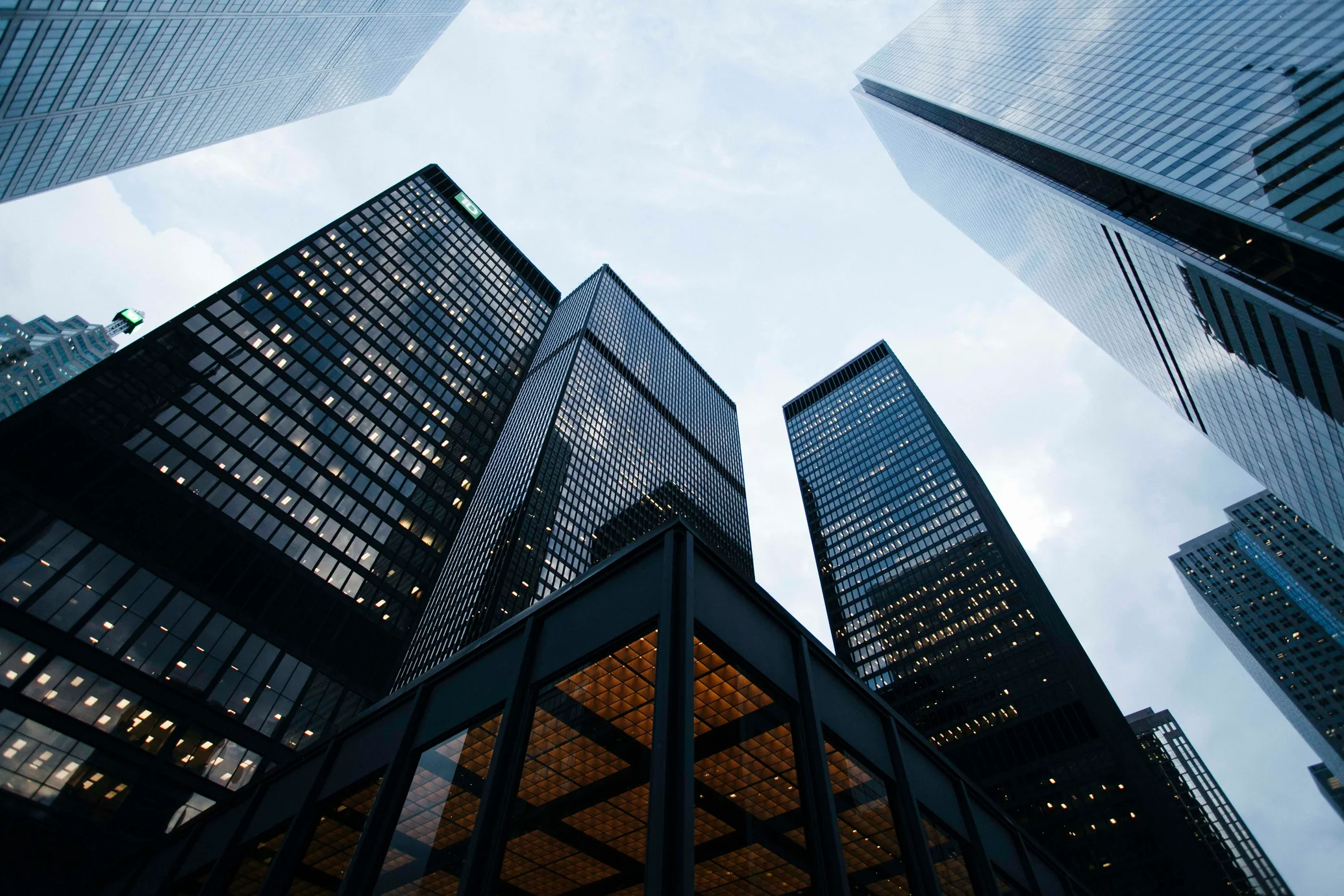 Modern commercial buildings