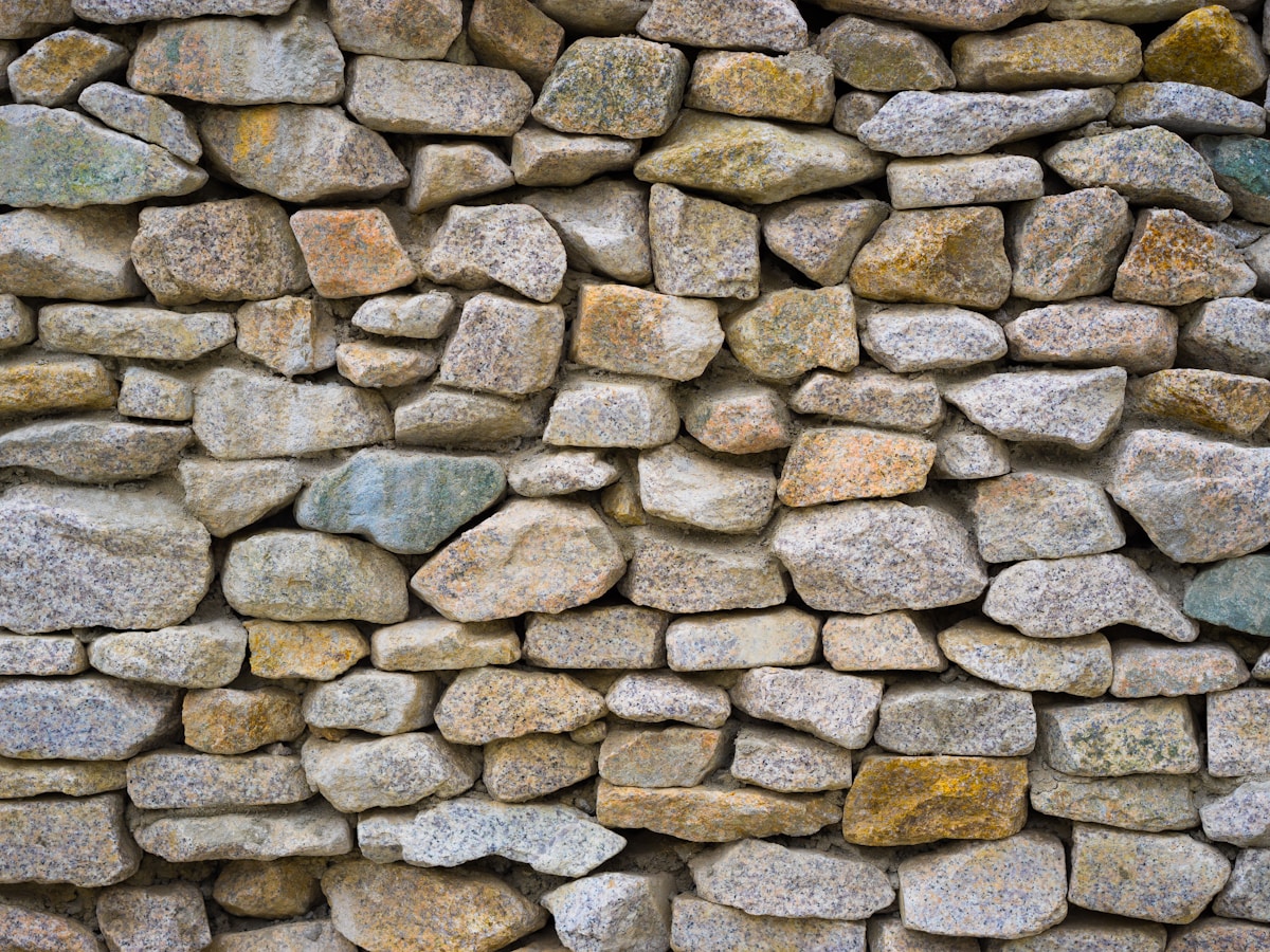 Close view of a stone building surface